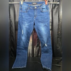 California Vintage Women’s Dark Blue Distressed Jeans‎ – Size 34